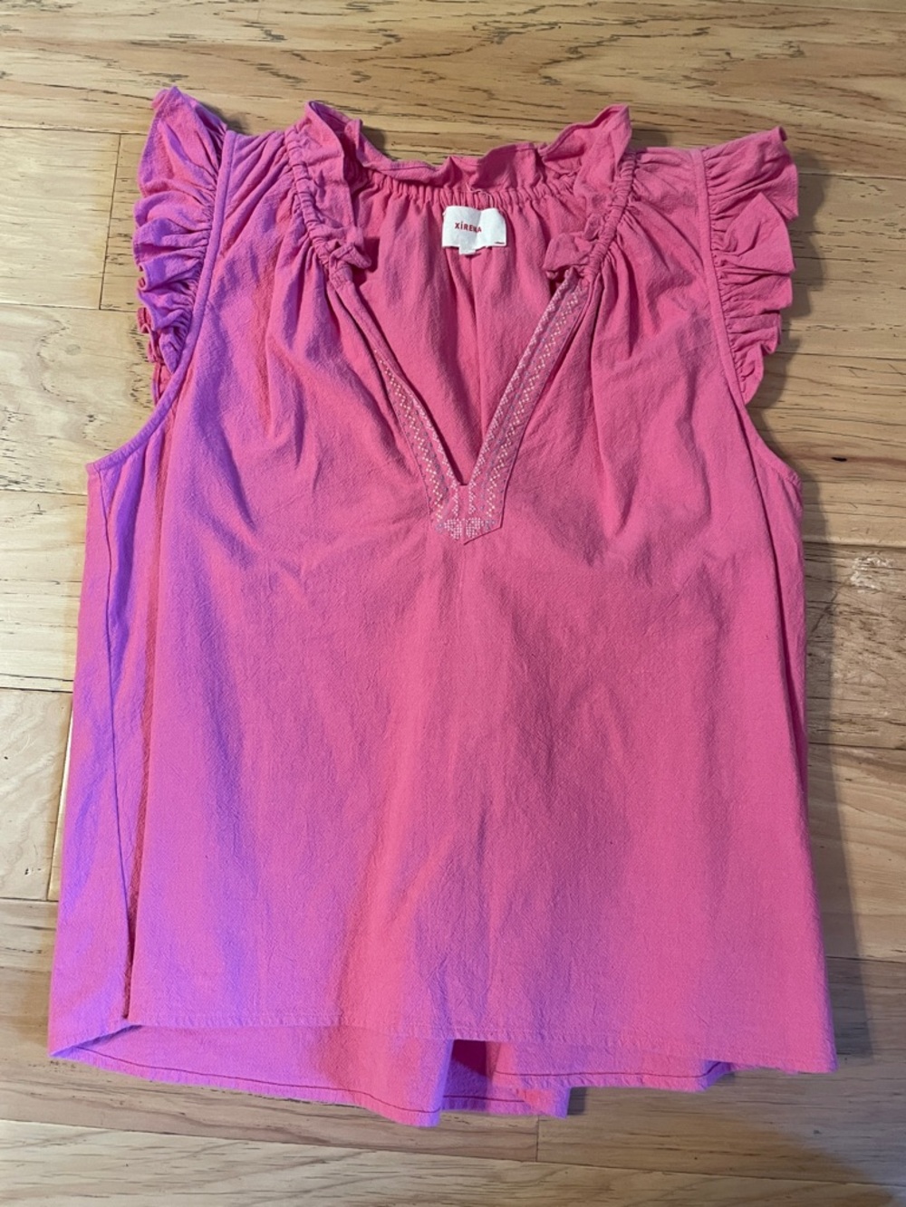 Xirena Pink Ruffle Sleeve V-Neck Camisole